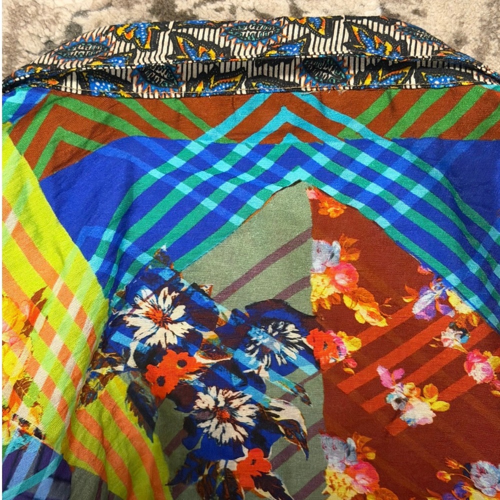 NEW John Mark Patchwork Floral Geometric Ruched S… - image 6